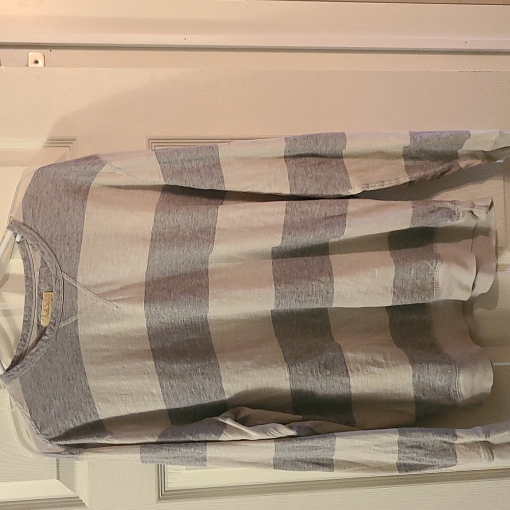Grey Stripped True Grit long sleeve tee